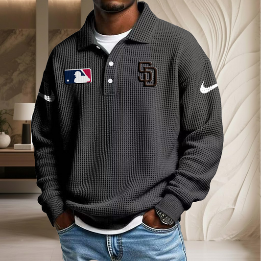 MLB x SD Waffle Three Button Lapel Polo HLP HLPHUONG
