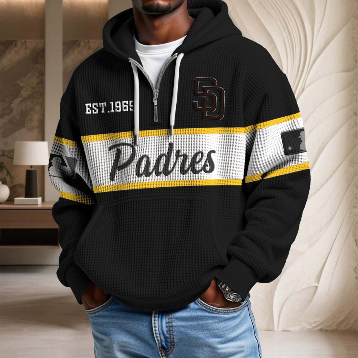 MLB x SDP EST Waffle Half Zip Hoodie HLP HLPHUONG