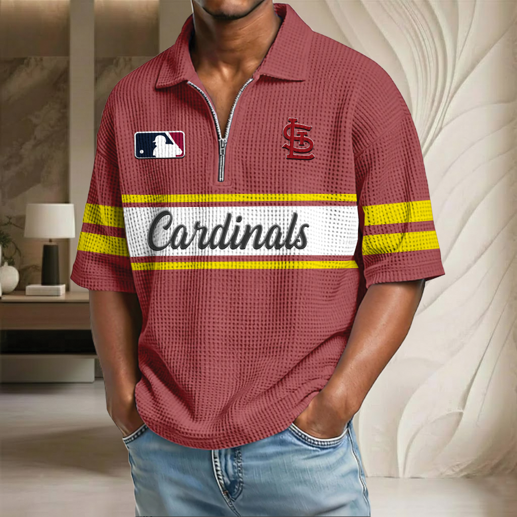 MLB x SL Baseball Waffle Half-Zip Polo Shirt HLP HLPHUONG