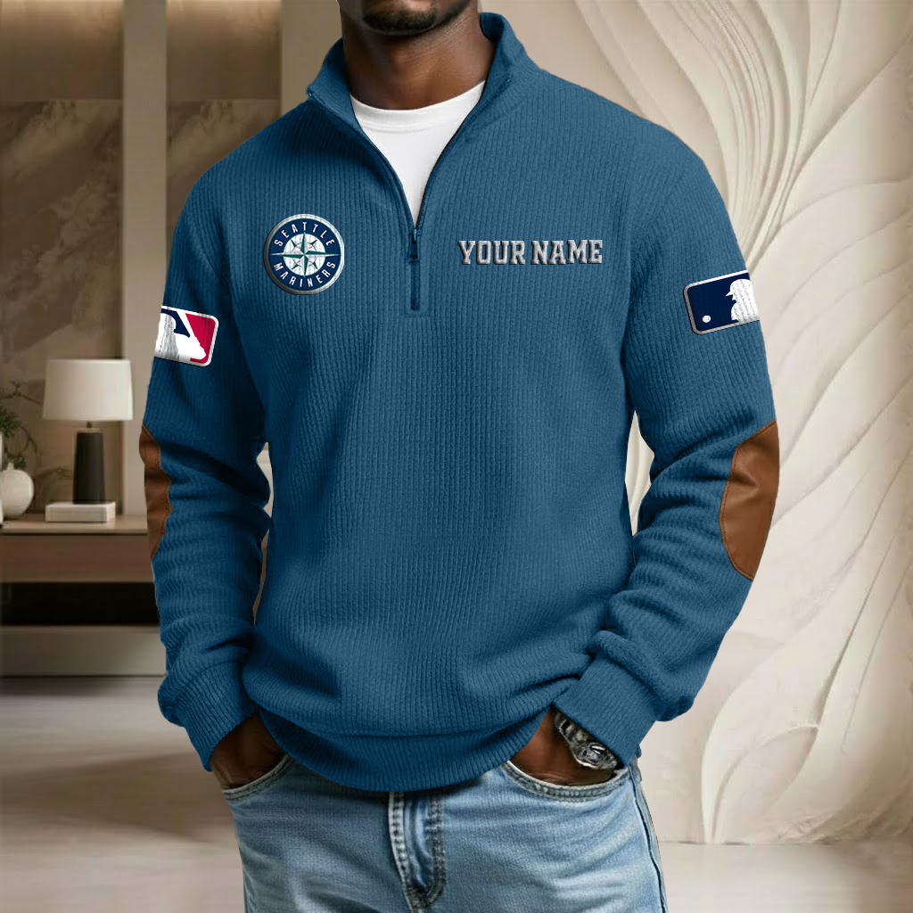 MLB x SM Custom Name Stand Collar Half-zip Sweatshirt HLP HLPHUONG