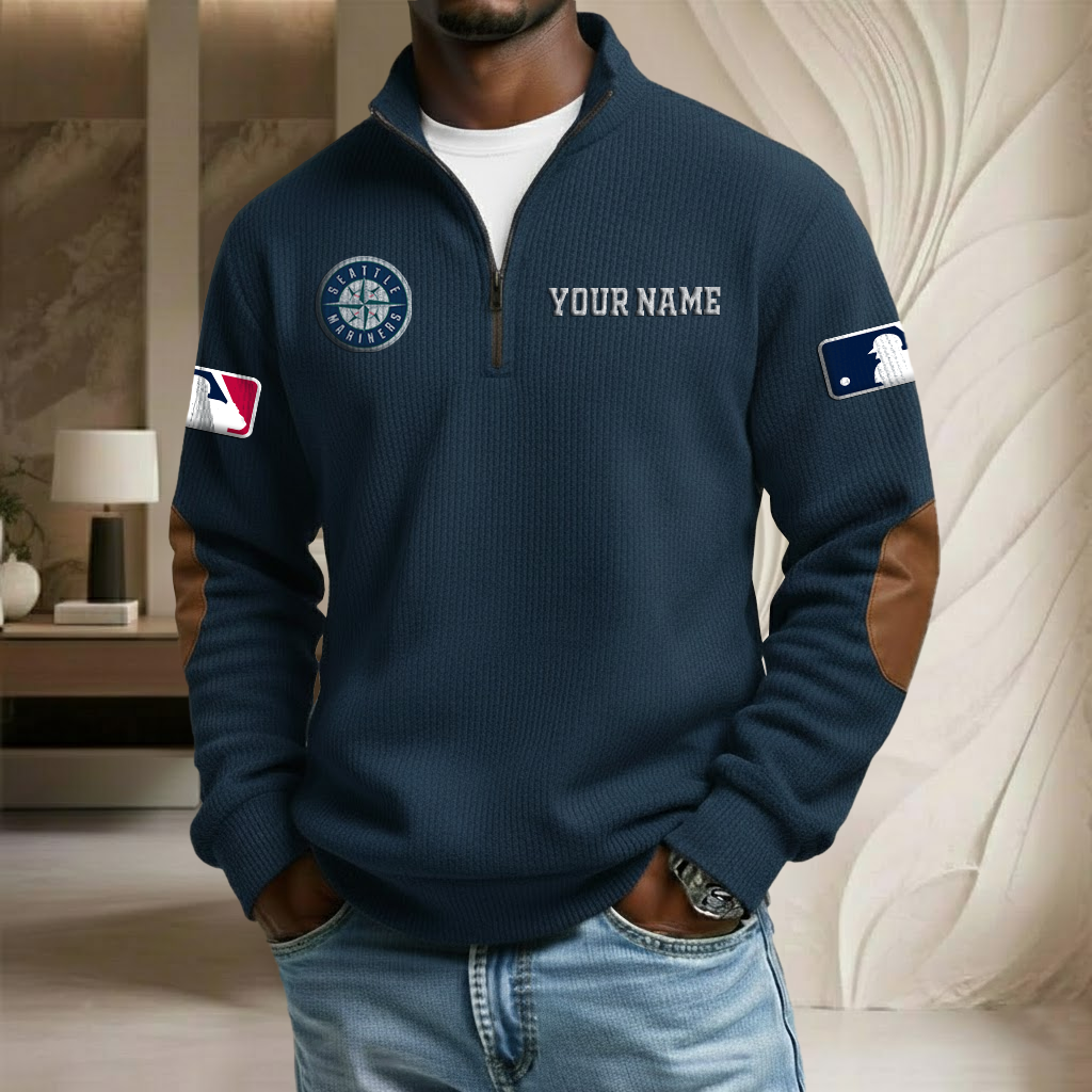 MLB x SM Custom Name Stand Collar Half-zip Sweatshirt HLP HLPHUONG