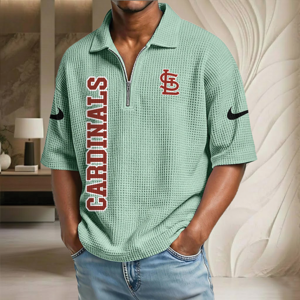 MLB x STL Baseball Waffle Half-Zip Polo Shirt HLP HLPHUONG