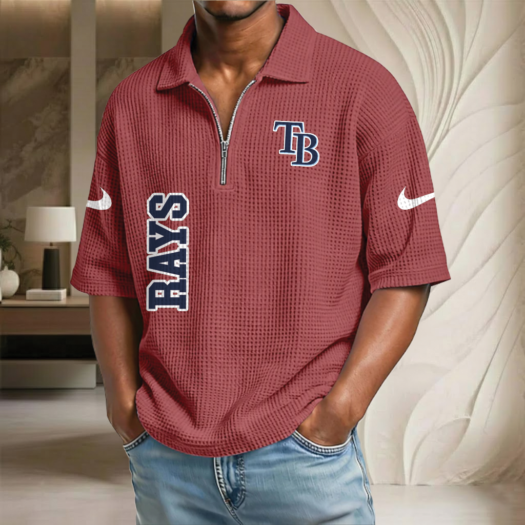 MLB x TB Baseball Waffle Half-Zip Polo Shirt HLP HLPHUONG