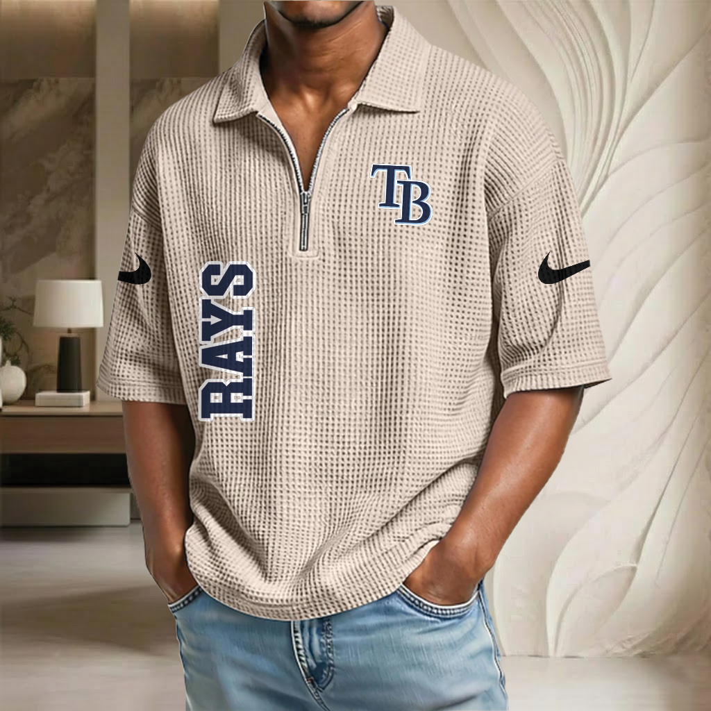 MLB x TB Baseball Waffle Half-Zip Polo Shirt HLP HLPHUONG