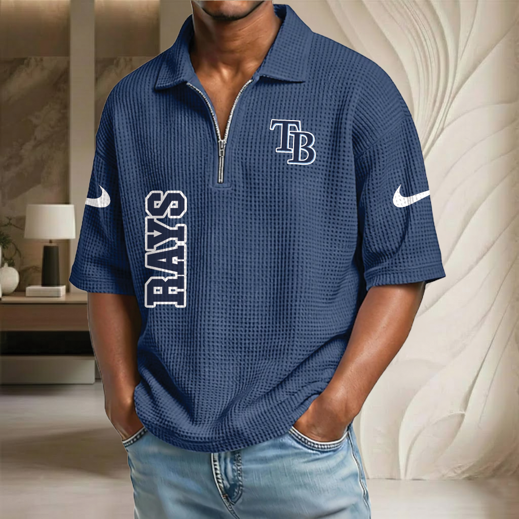 MLB x TB Baseball Waffle Half-Zip Polo Shirt HLP HLPHUONG
