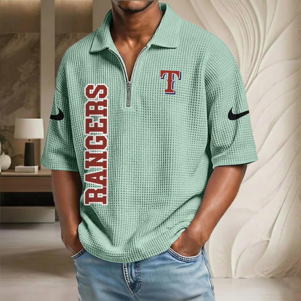 MLB x TEX Baseball Waffle Half-Zip Polo Shirt HLP HLPHUONG