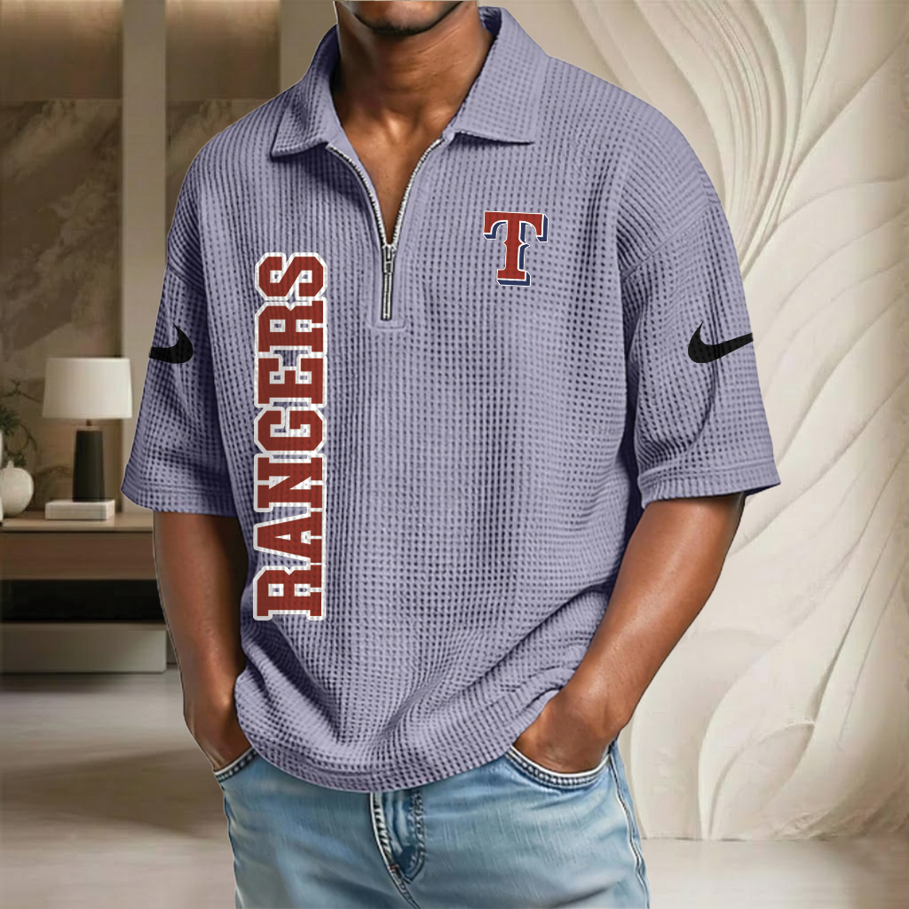 MLB x TEX Baseball Waffle Half-Zip Polo Shirt HLP HLPHUONG