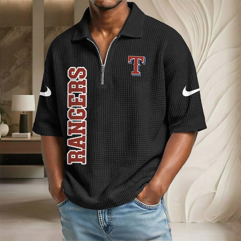 MLB x TEX Baseball Waffle Half-Zip Polo Shirt HLP HLPHUONG