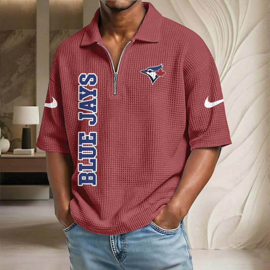 MLB x TOR Baseball Waffle Half-Zip Polo Shirt HLP HLPHUONG