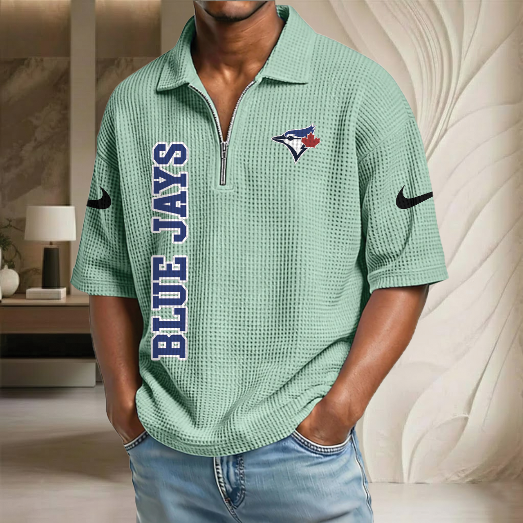 MLB x TOR Baseball Waffle Half-Zip Polo Shirt HLP HLPHUONG