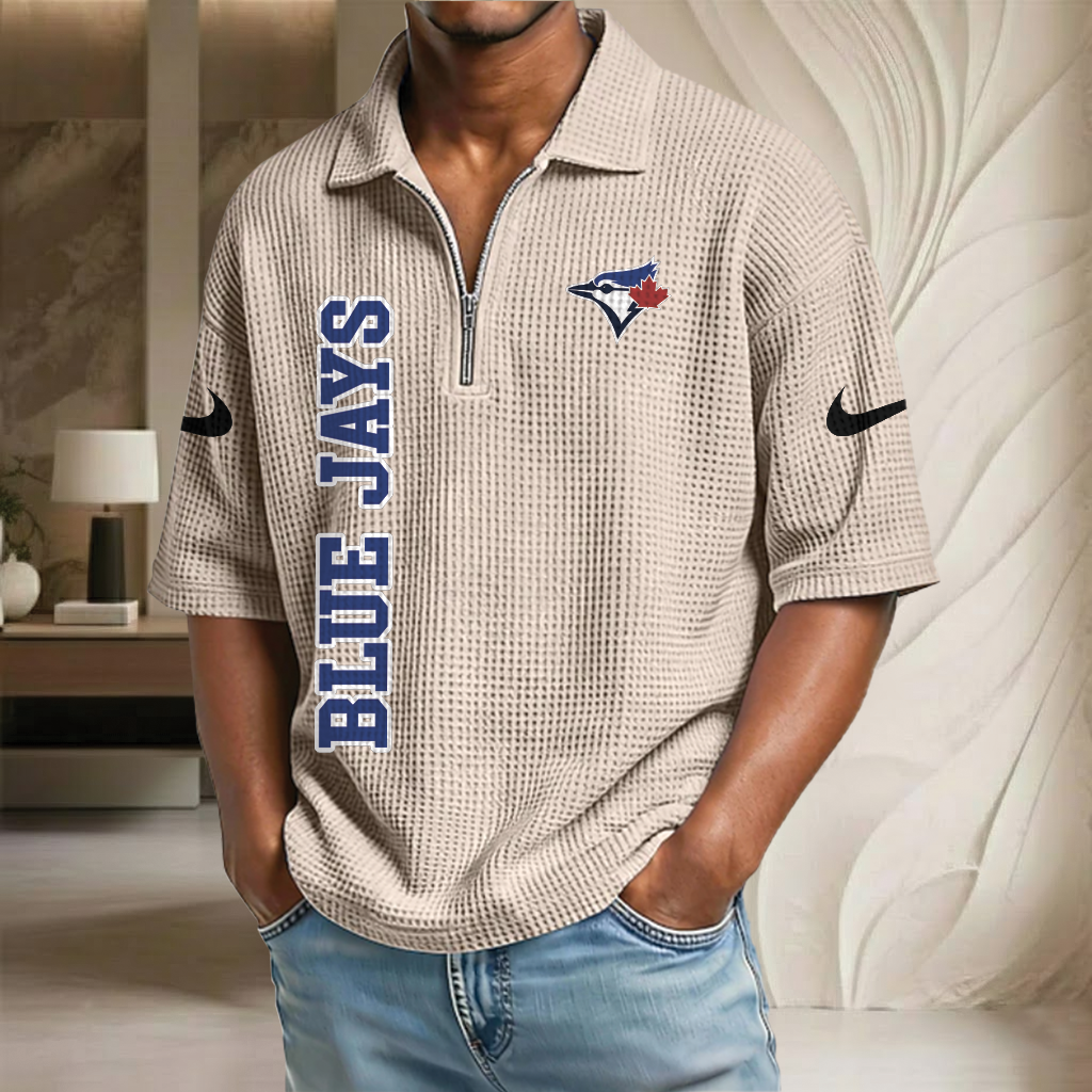 MLB x TOR Baseball Waffle Half-Zip Polo Shirt HLP HLPHUONG