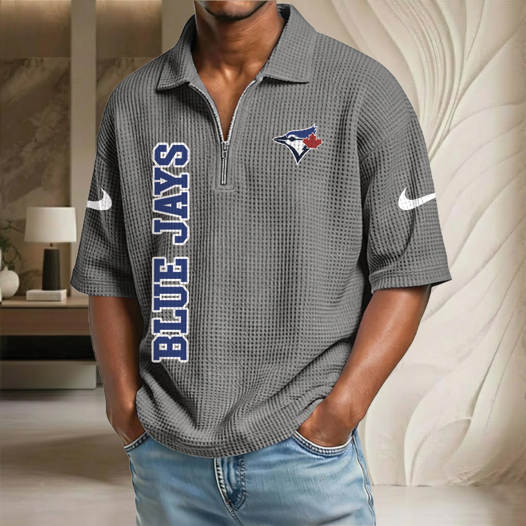 MLB x TOR Baseball Waffle Half-Zip Polo Shirt HLP HLPHUONG