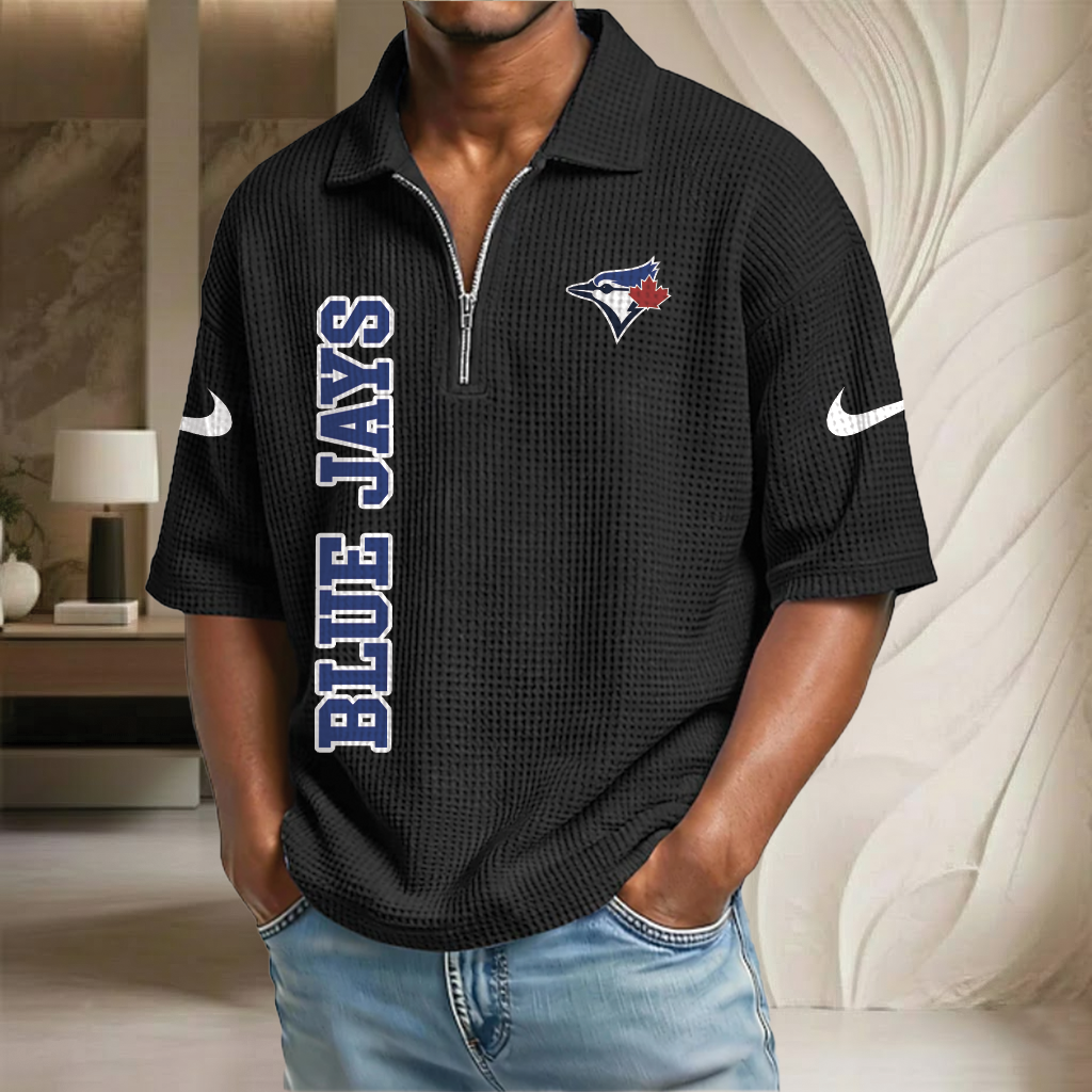 MLB x TOR Baseball Waffle Half-Zip Polo Shirt HLP HLPHUONG