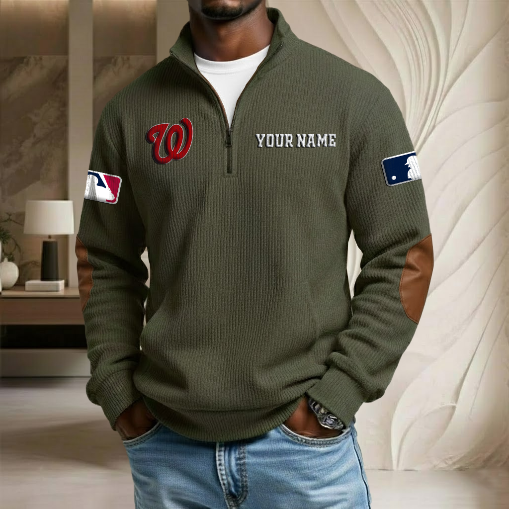 MLB x WN Custom Name Stand Collar Half-zip Sweatshirt HLP HLPHUONG