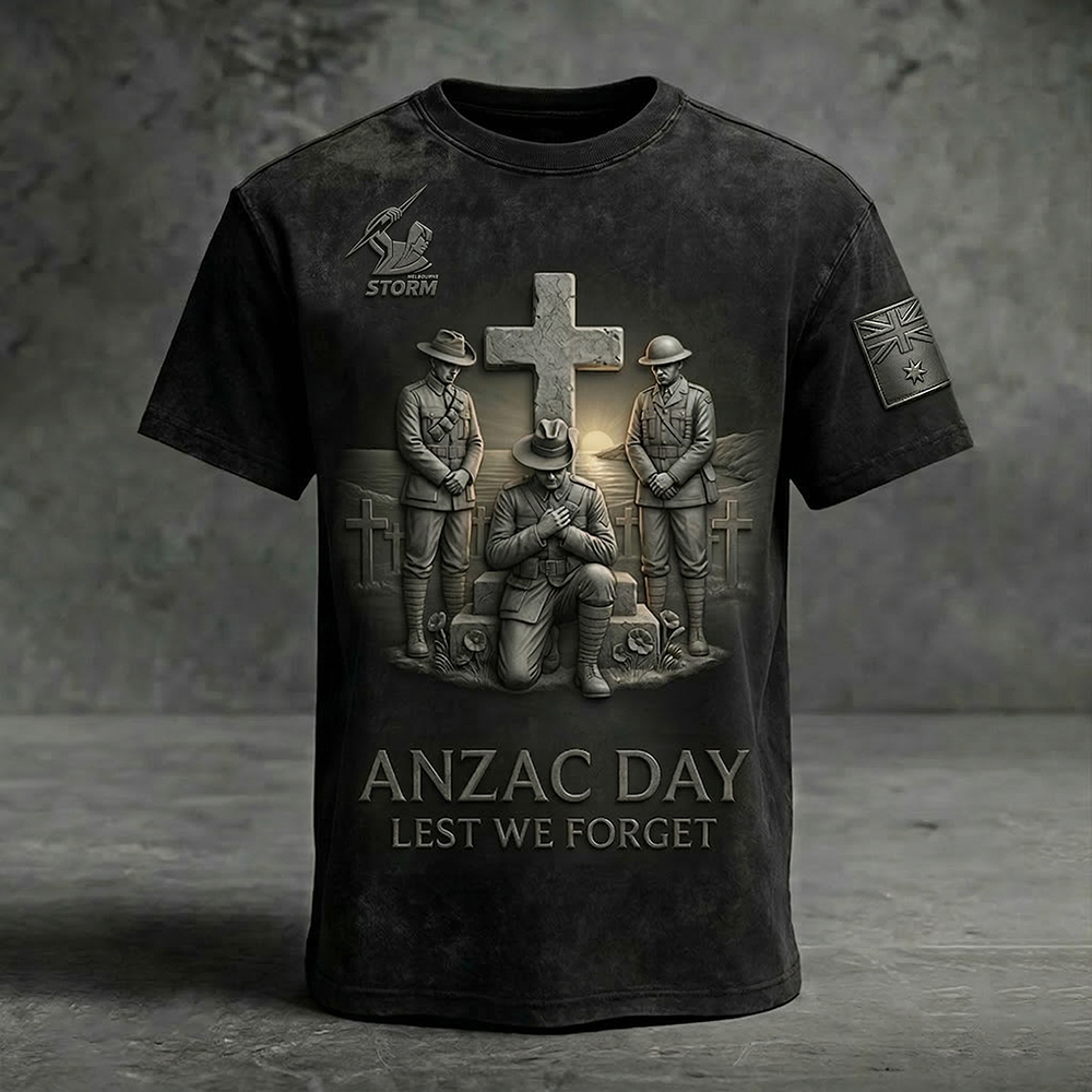 MS _ NRL ANZAC Day Commemorative T-Shirt - Lest We Forget Edition NAK TTT