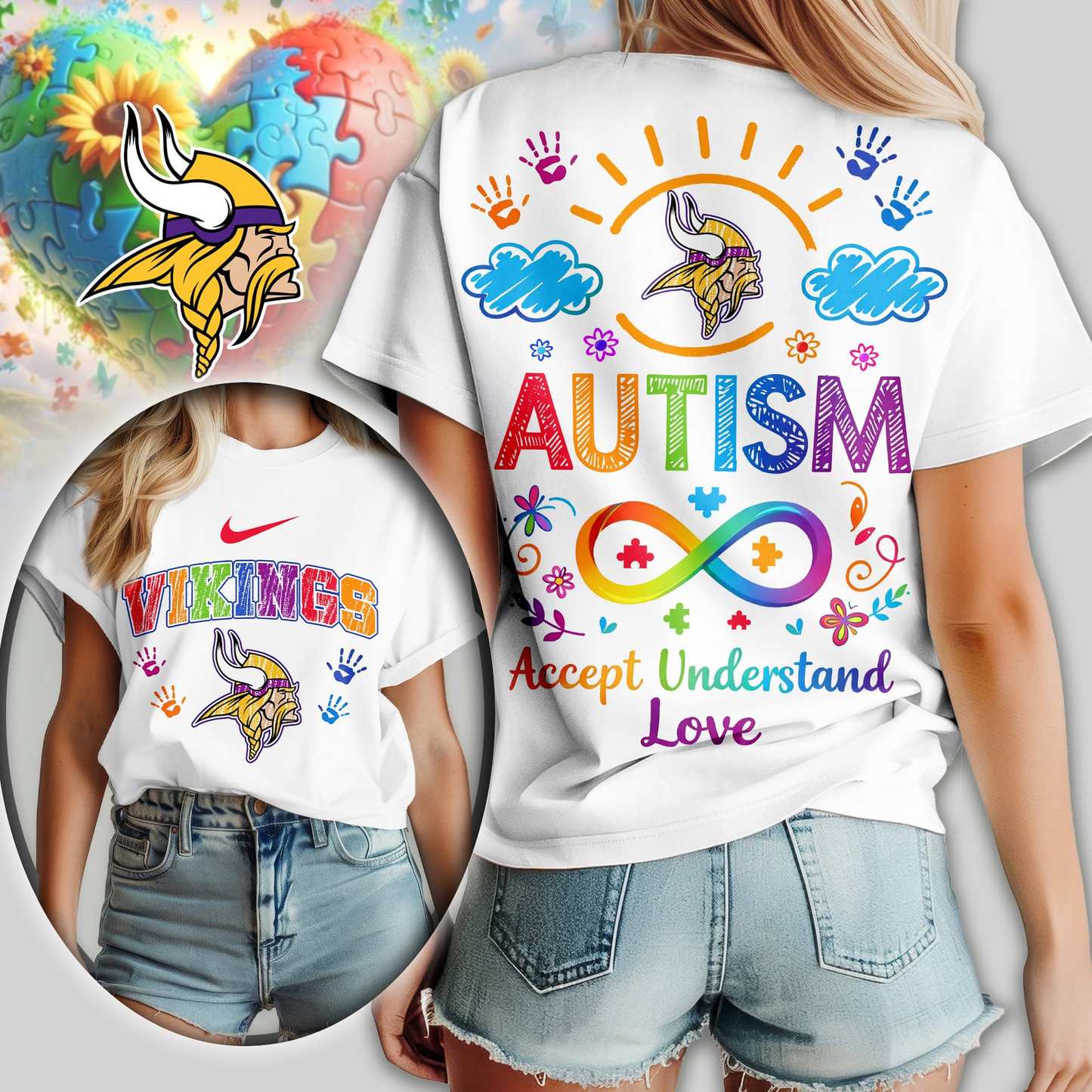 MV Premium NFL National Autism Acceptance Month Women Shirt DDT NTL