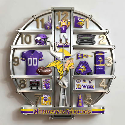 MV x NFL Home Decorative 3D Visual Effect Acrylic Wall Clock NAK CTKT