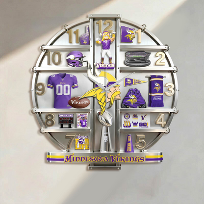 MV x NFL Home Decorative 3D Visual Effect Acrylic Wall Clock NAK CTKT