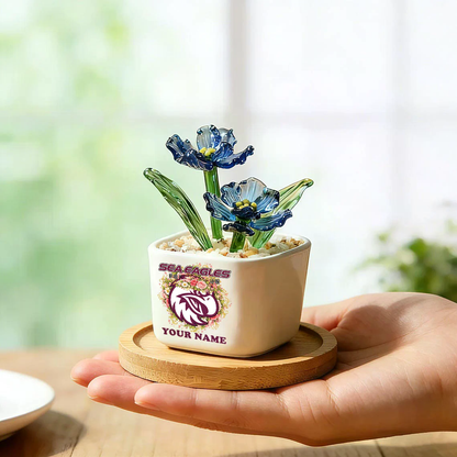 MW _NRL Custom Birth Month Glass Flower Pot Handmade Gift For Fan - Limited Edition NAK TTT
