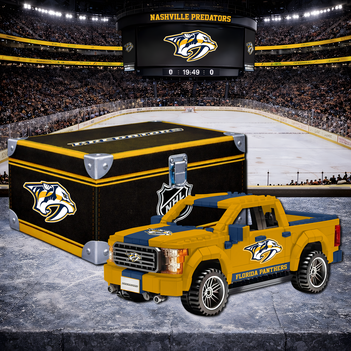 NAS X NHL LEGO Toy Truck Set with Collectible Case NAK NHT