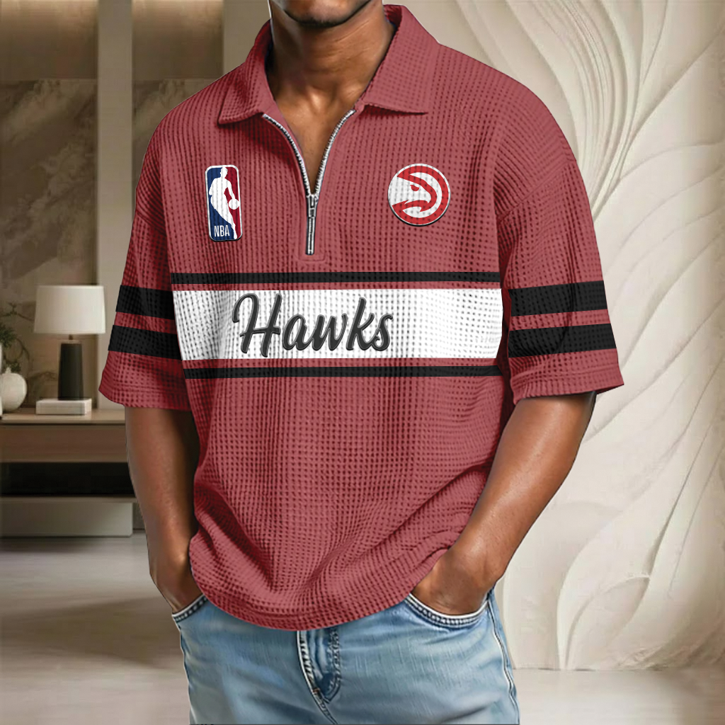 NBA x AH Basketball Waffle Half-Zip Polo Shirt HLP HLPHUONG