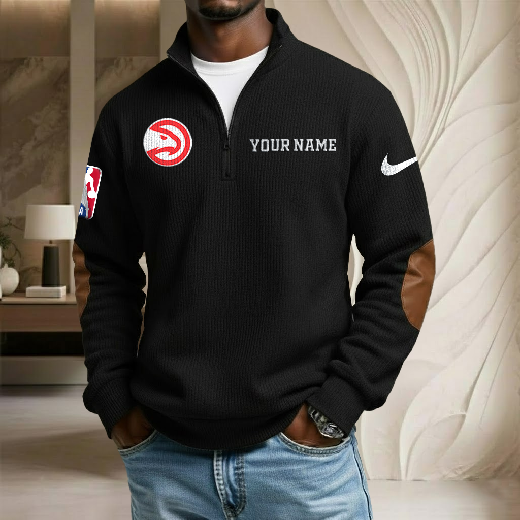 NBA x ATL Custom Name Stand Collar Half-zip Sweatshirt HLP HLPHUONG
