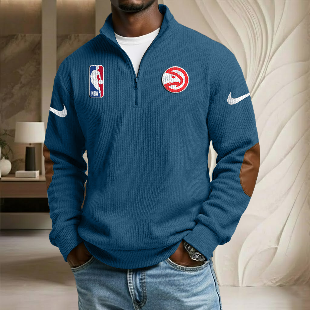 NBA x ATL Sport Team Stand Collar Half-zip Sweatshirt HLP HLPHUONG