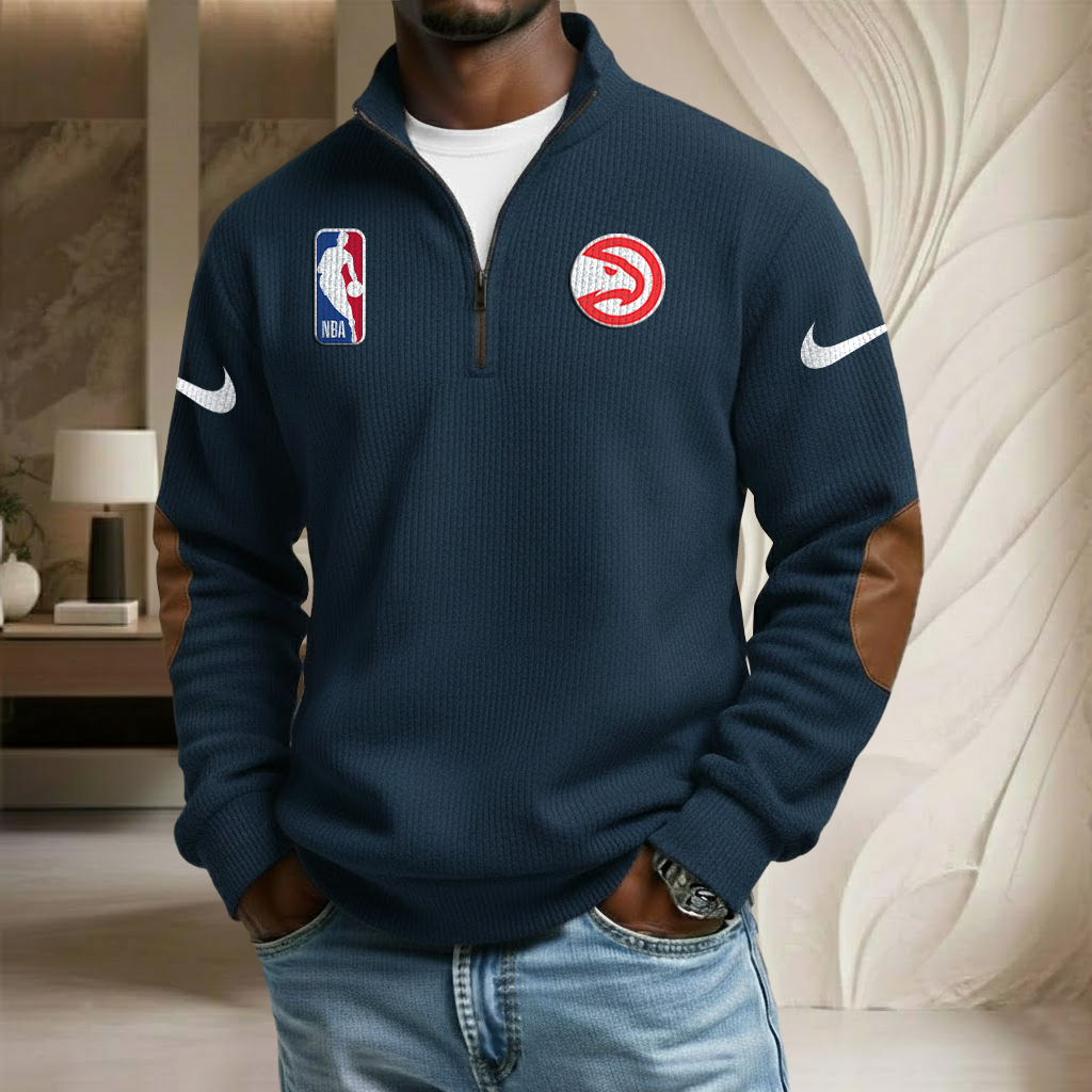 NBA x ATL Sport Team Stand Collar Half-zip Sweatshirt HLP HLPHUONG