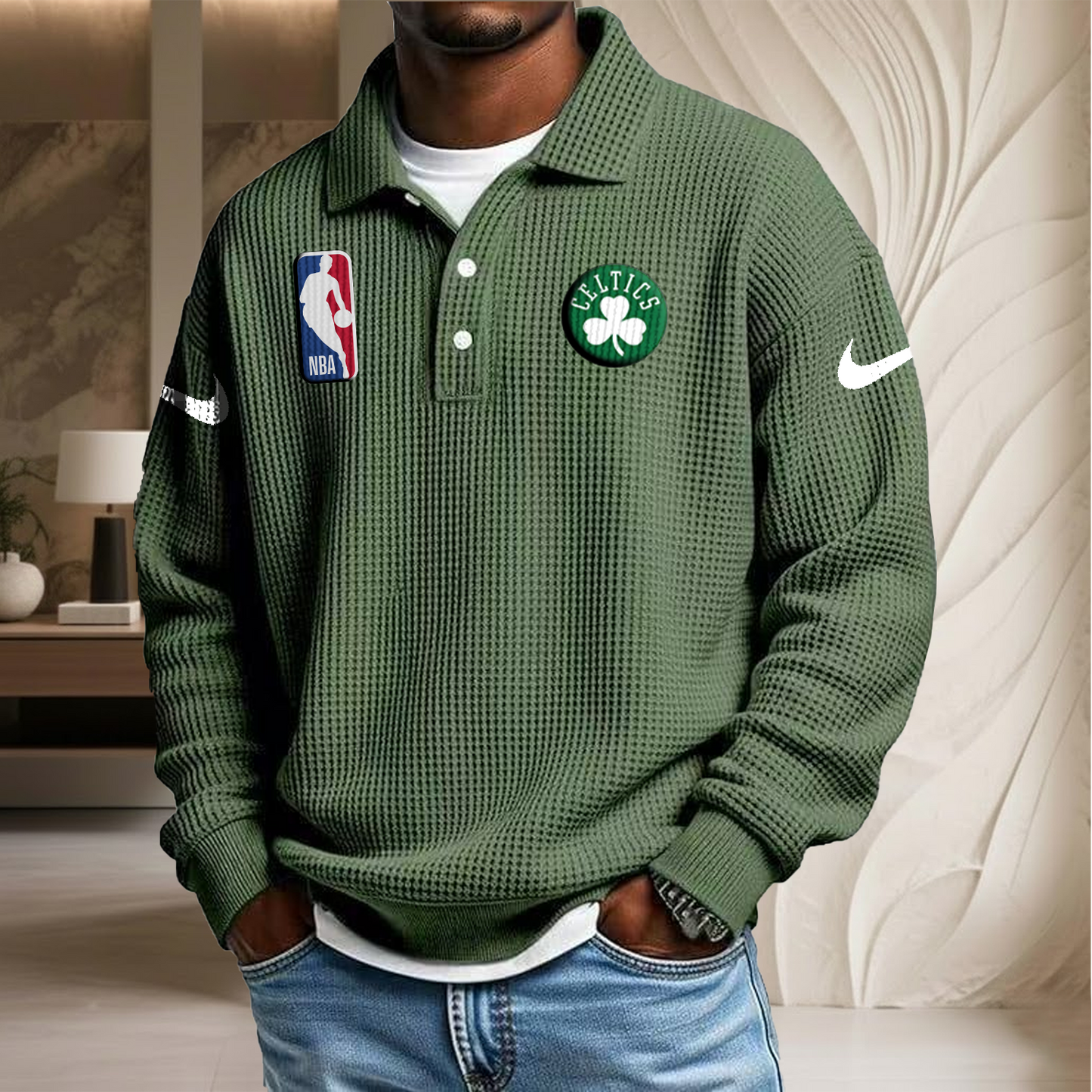 NBA x BC Waffle Three Button Lapel Polo HLP HLPHUONG