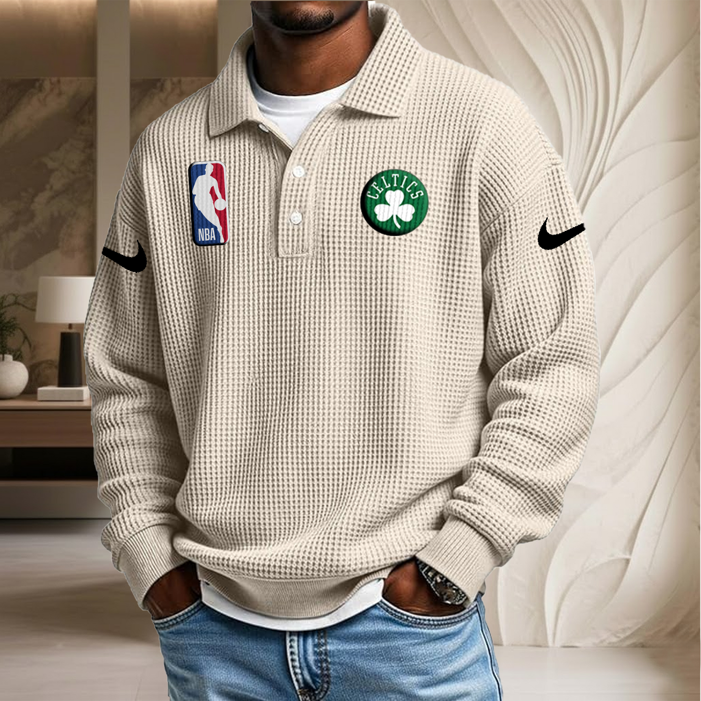 NBA x BC Waffle Three Button Lapel Polo HLP HLPHUONG