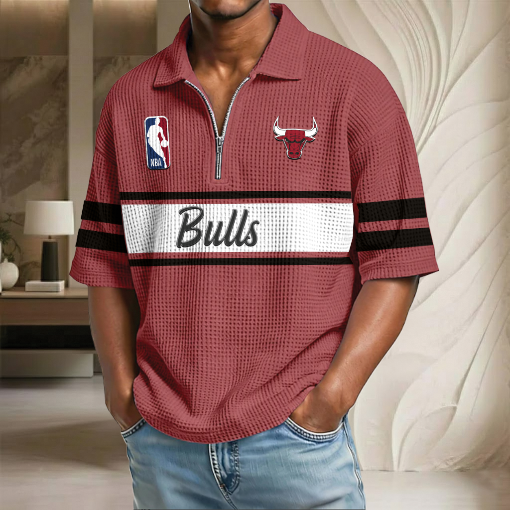 NBA x CB Basketball Waffle Half-Zip Polo Shirt HLP HLPHUONG