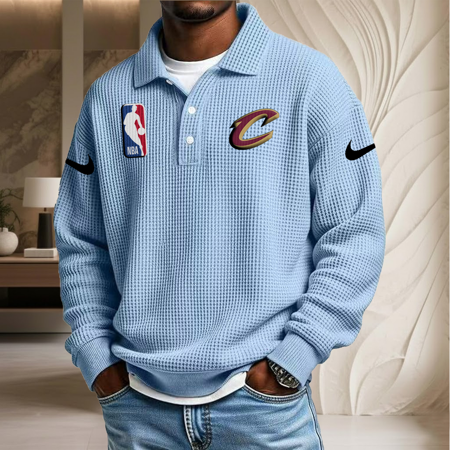 NBA x CC Waffle Three Button Lapel Polo HLP HLPHUONG