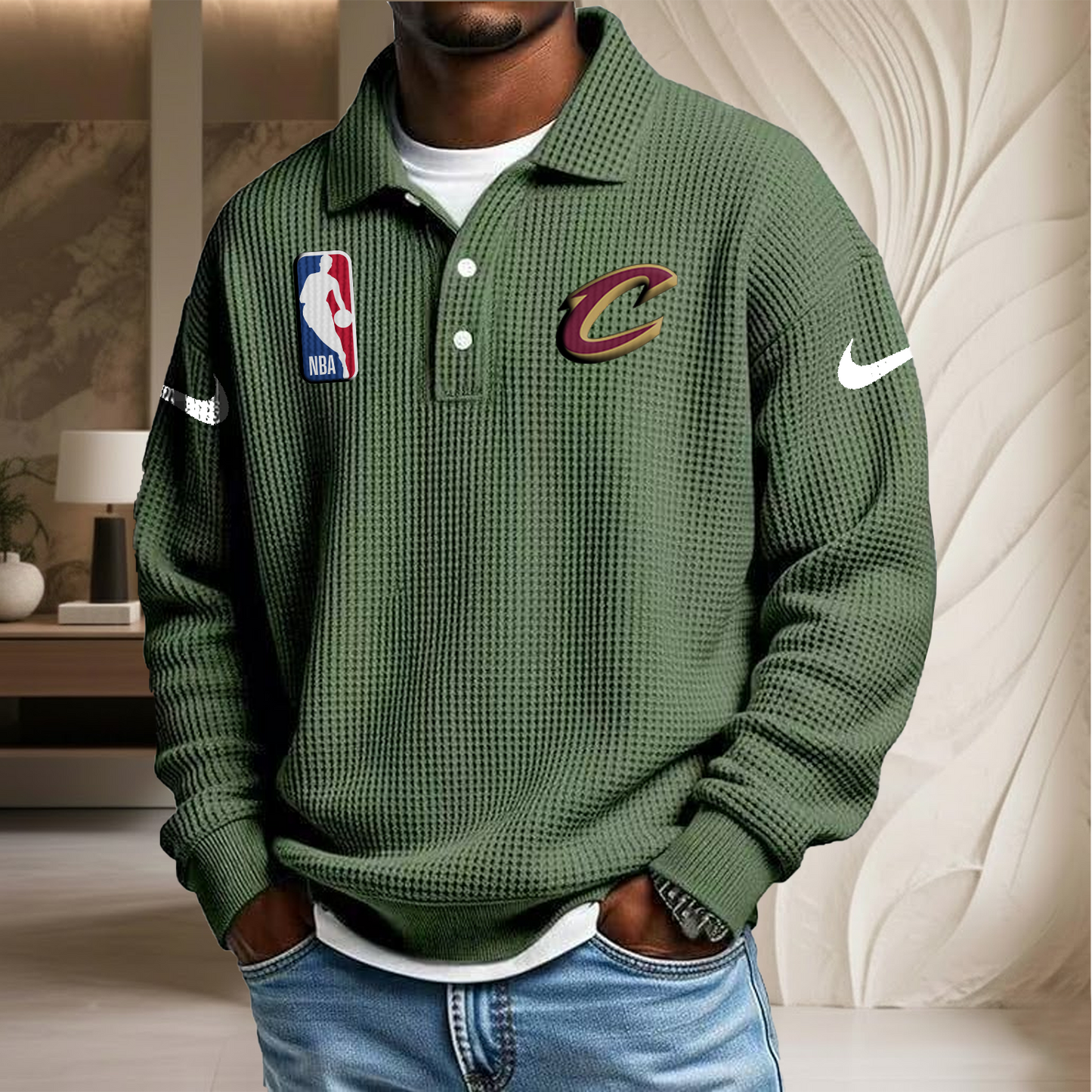 NBA x CC Waffle Three Button Lapel Polo HLP HLPHUONG