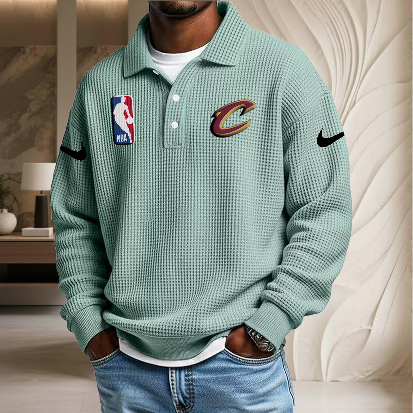 NBA x CC Waffle Three Button Lapel Polo HLP HLPHUONG