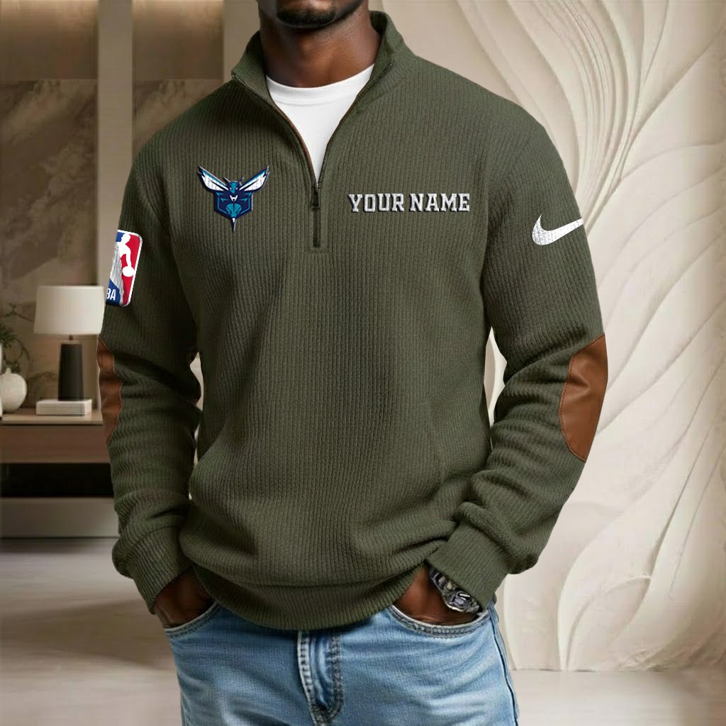 NBA x CHA Custom Name Stand Collar Half-zip Sweatshirt HLP HLPHUONG