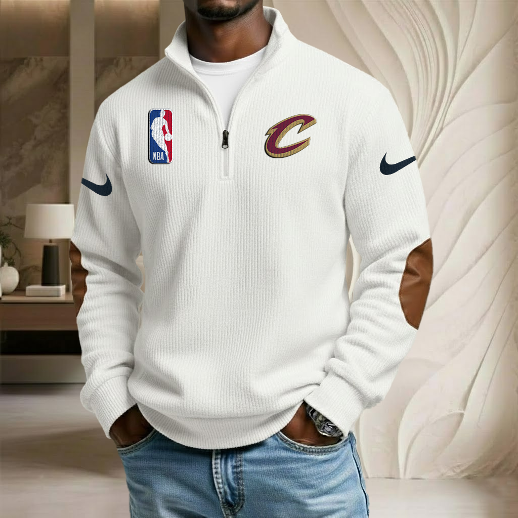 NBA x CLE Sport Team Stand Collar Half-zip Sweatshirt HLP HLPHUONG