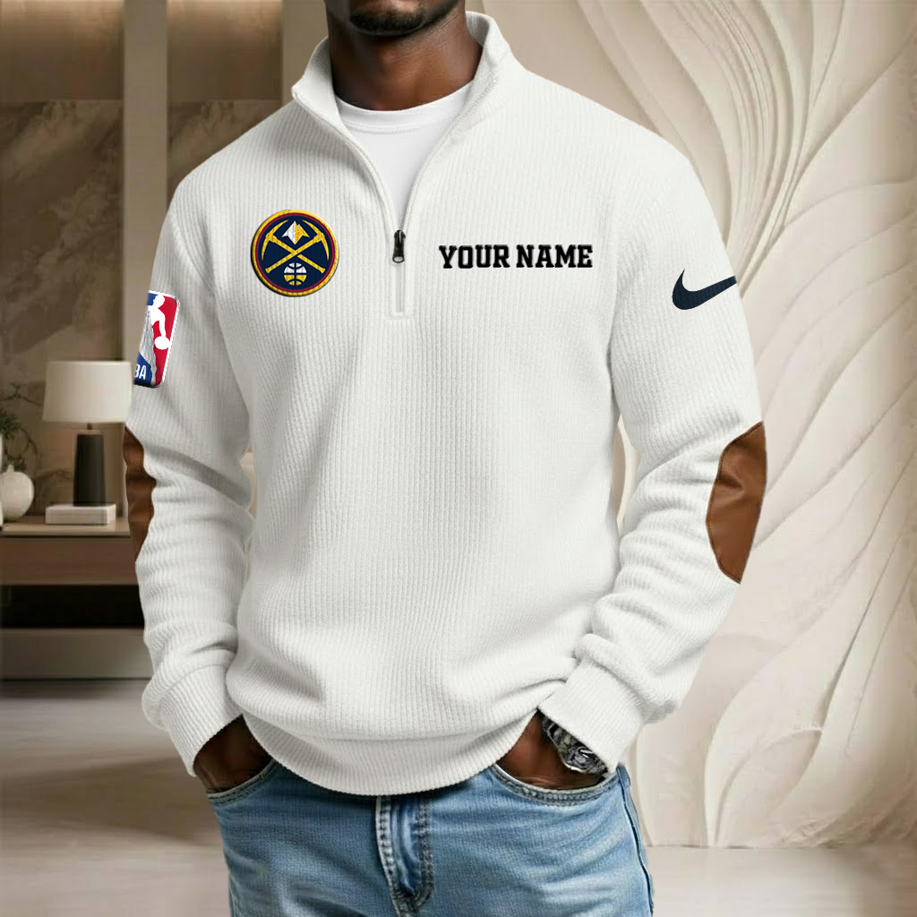NBA x DEN Custom Name Stand Collar Half-zip Sweatshirt HLP HLPHUONG