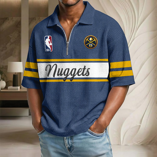 NBA x DN Basketball Waffle Half-Zip Polo Shirt HLP HLPHUONG
