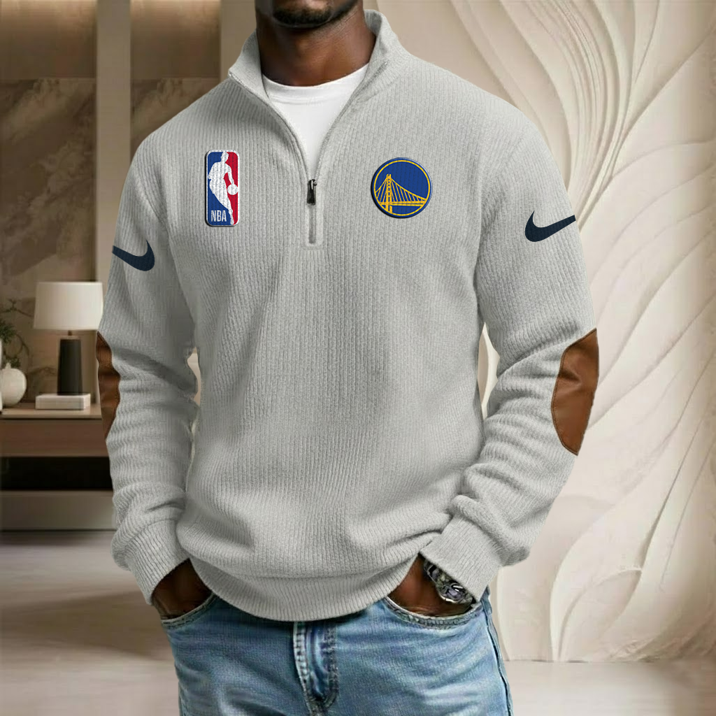 NBA x GSW Sport Team Stand Collar Half-zip Sweatshirt HLP HLPHUONG
