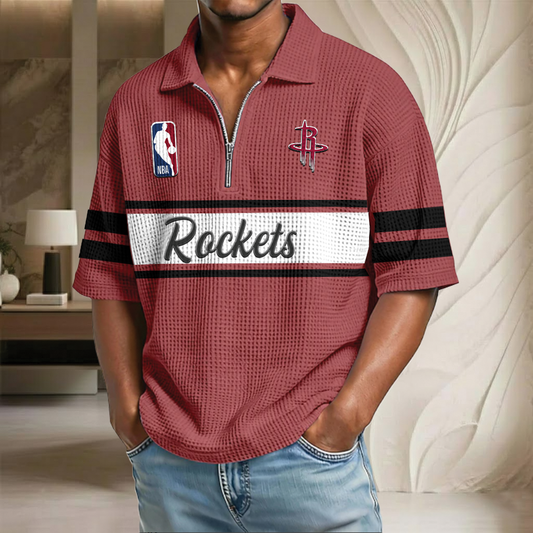 NBA x HR Basketball Waffle Half-Zip Polo Shirt HLP HLPHUONG