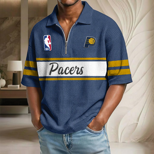 NBA x IP Basketball Waffle Half-Zip Polo Shirt HLP HLPHUONG