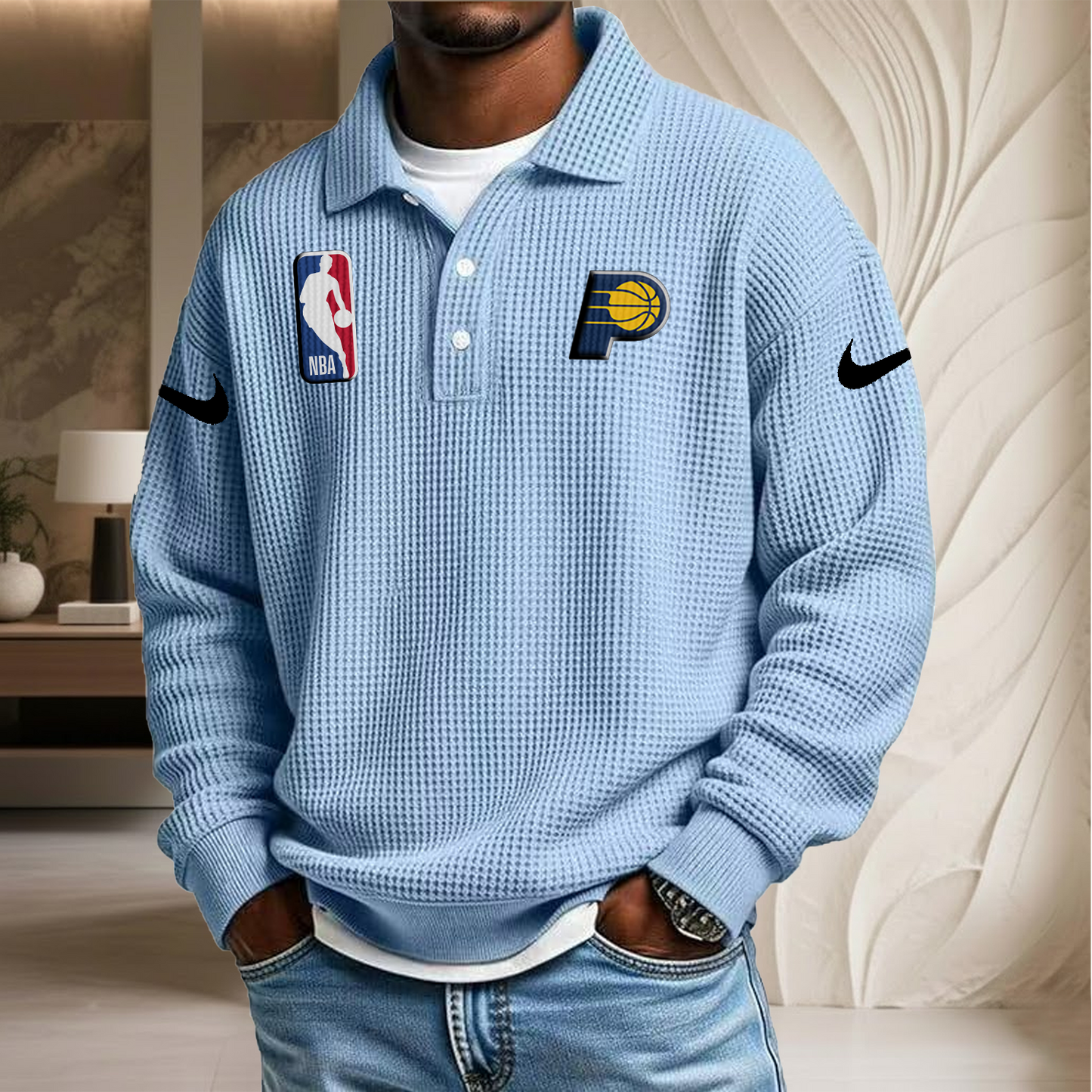 NBA x IP Waffle Three Button Lapel Polo HLP HLPHUONG