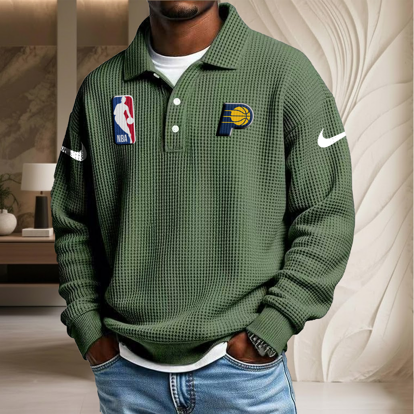 NBA x IP Waffle Three Button Lapel Polo HLP HLPHUONG