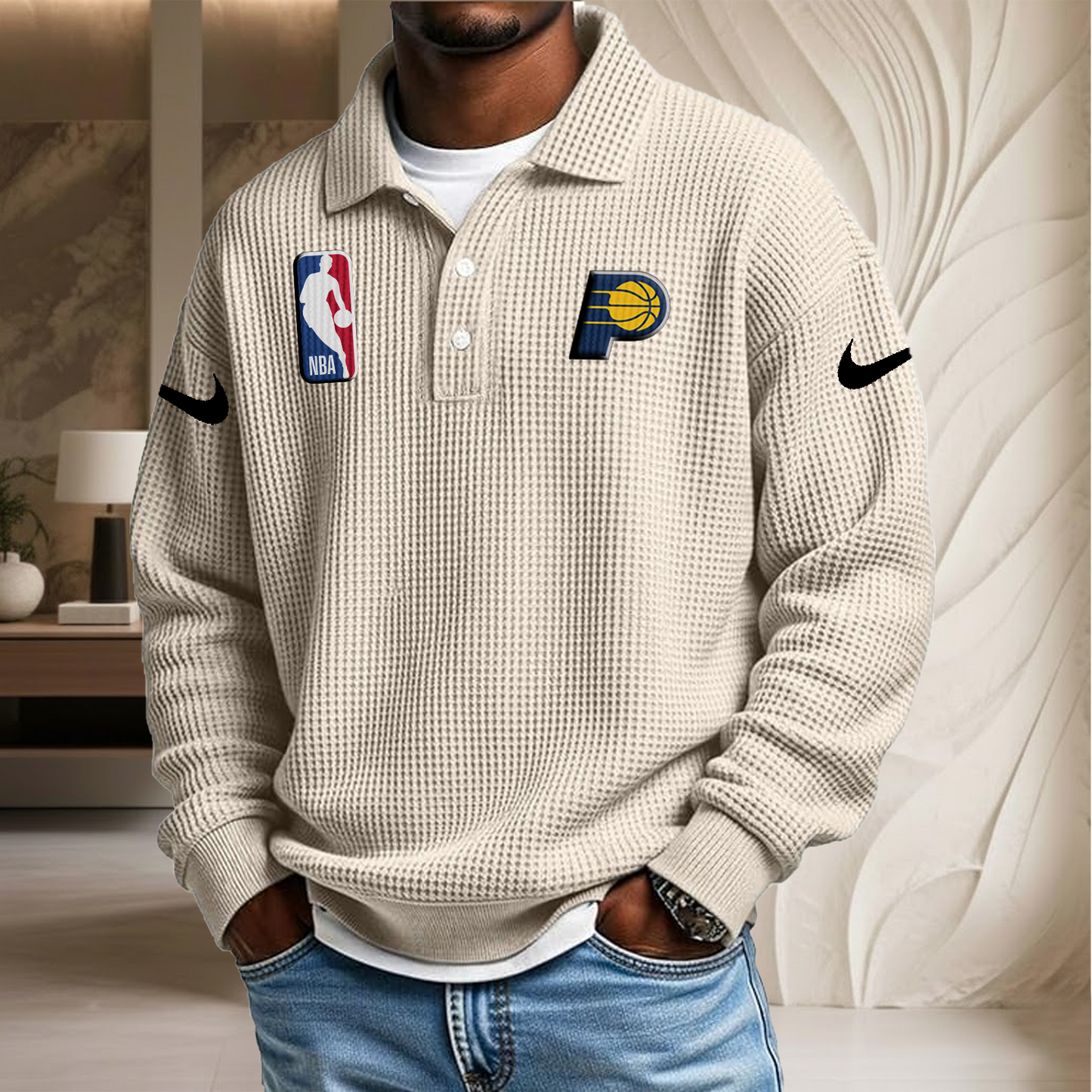 NBA x IP Waffle Three Button Lapel Polo HLP HLPHUONG