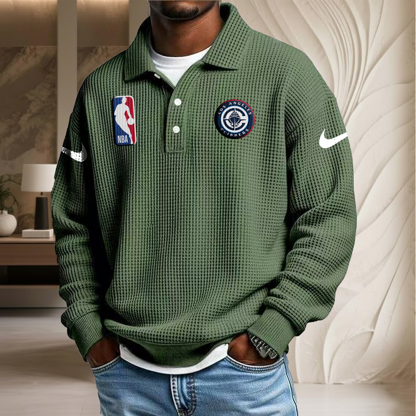 NBA x LAC Waffle Three Button Lapel Polo HLP HLPHUONG