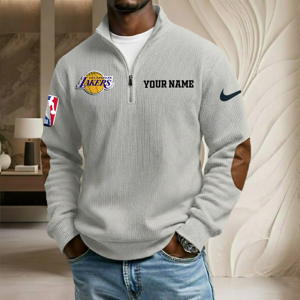 NBA x LAL Custom Name Stand Collar Half-zip Sweatshirt HLP HLPHUONG