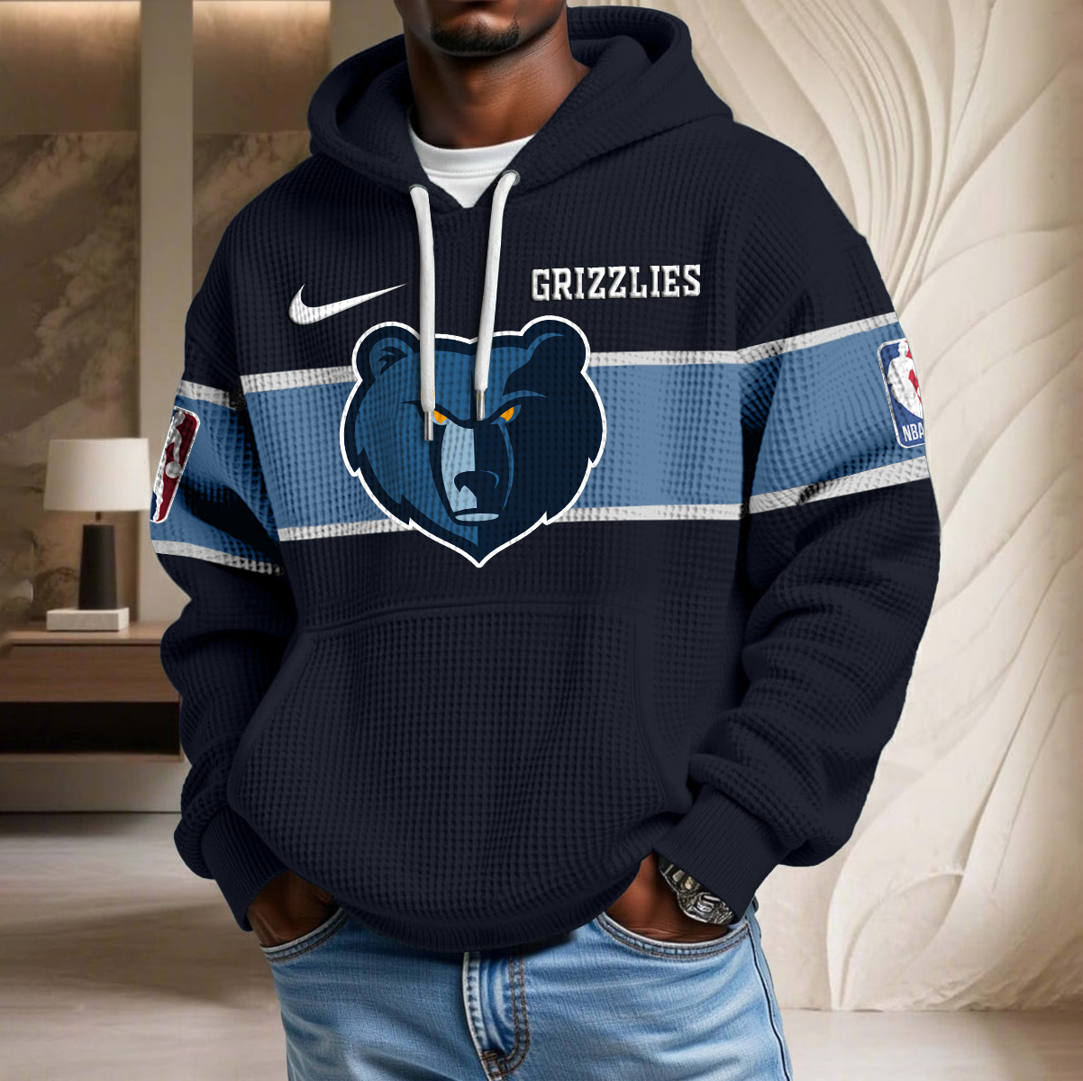 NBA x MEM Basketball Waffle Hoodie HLP HLPHUONG