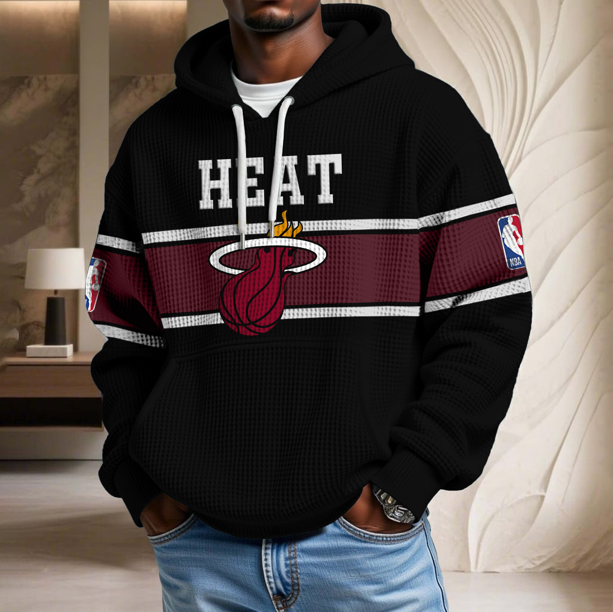 NBA x MIA Waffle Hoodie HLP HLPHUONG