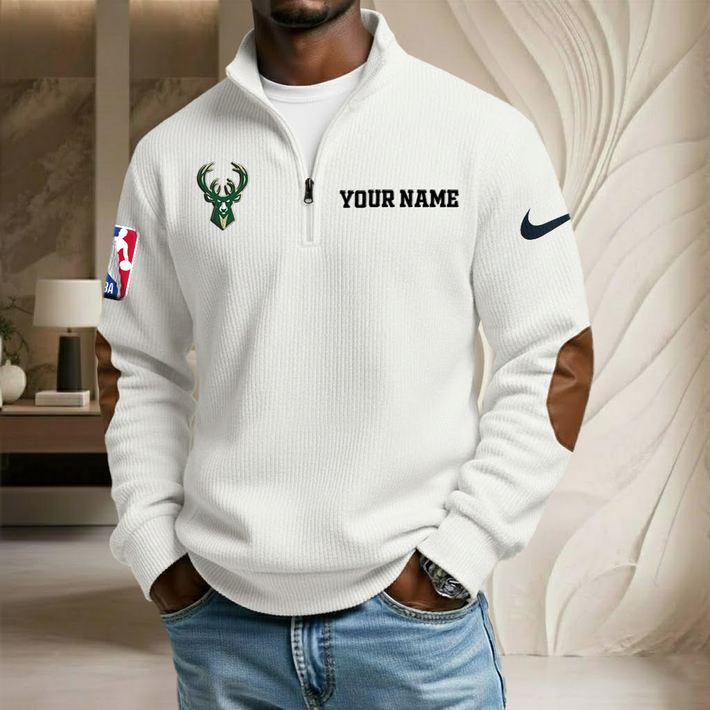 NBA x MIL Custom Name Stand Collar Half-zip Sweatshirt HLP HLPHUONG