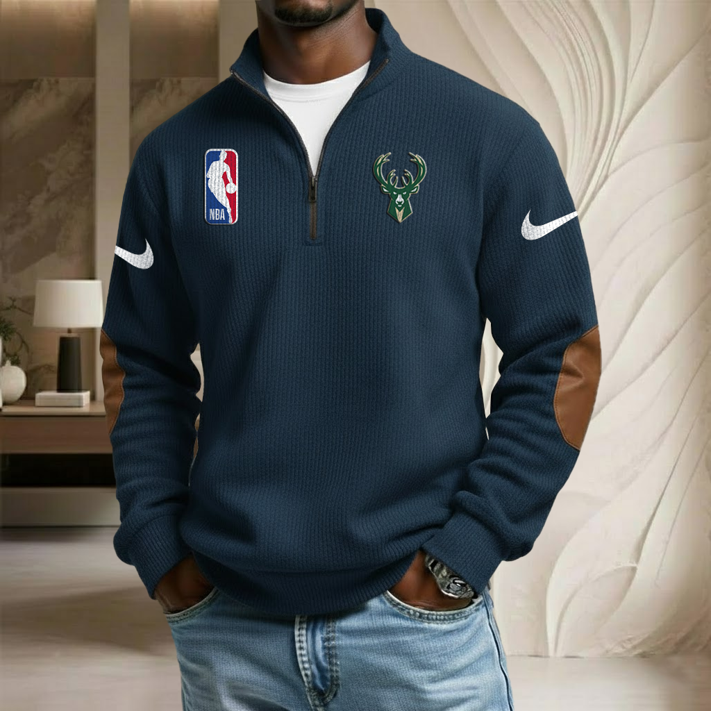 NBA x MIL Sport Team Stand Collar Half-zip Sweatshirt HLP HLPHUONG